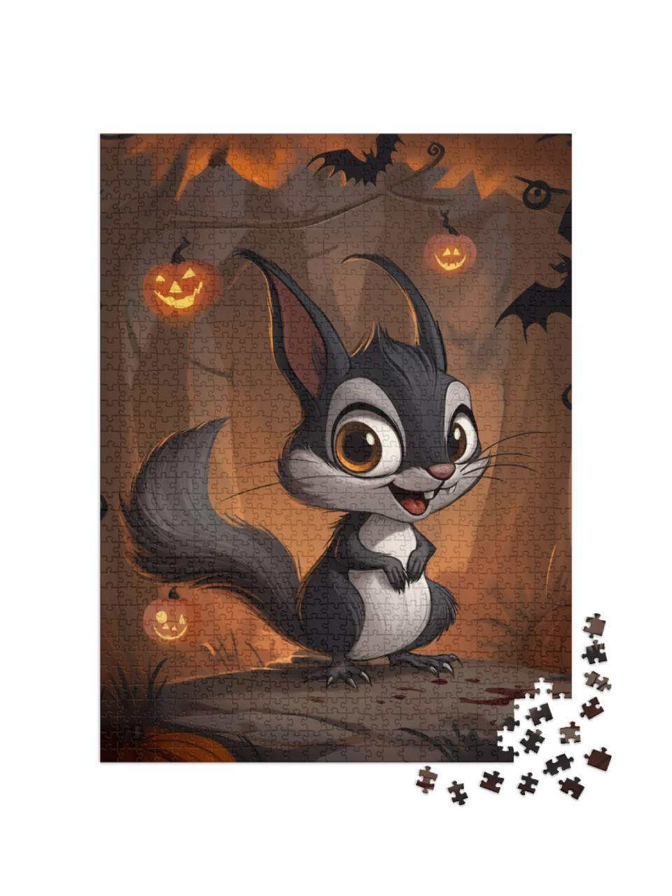 Puzzle 1000 Teile „Eichhörnchen, Halloween“