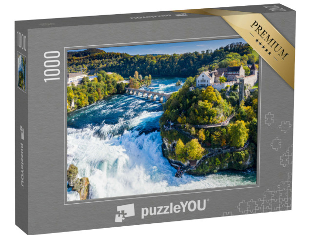 Puzzle 1000 Teile „Felsenschloss Laufen am Rheinfall in der Schweiz“