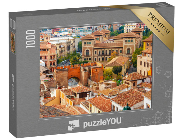 Puzzle 1000 Teile „Blick auf die Altstadt von Granada, Andalusien, Spanien“