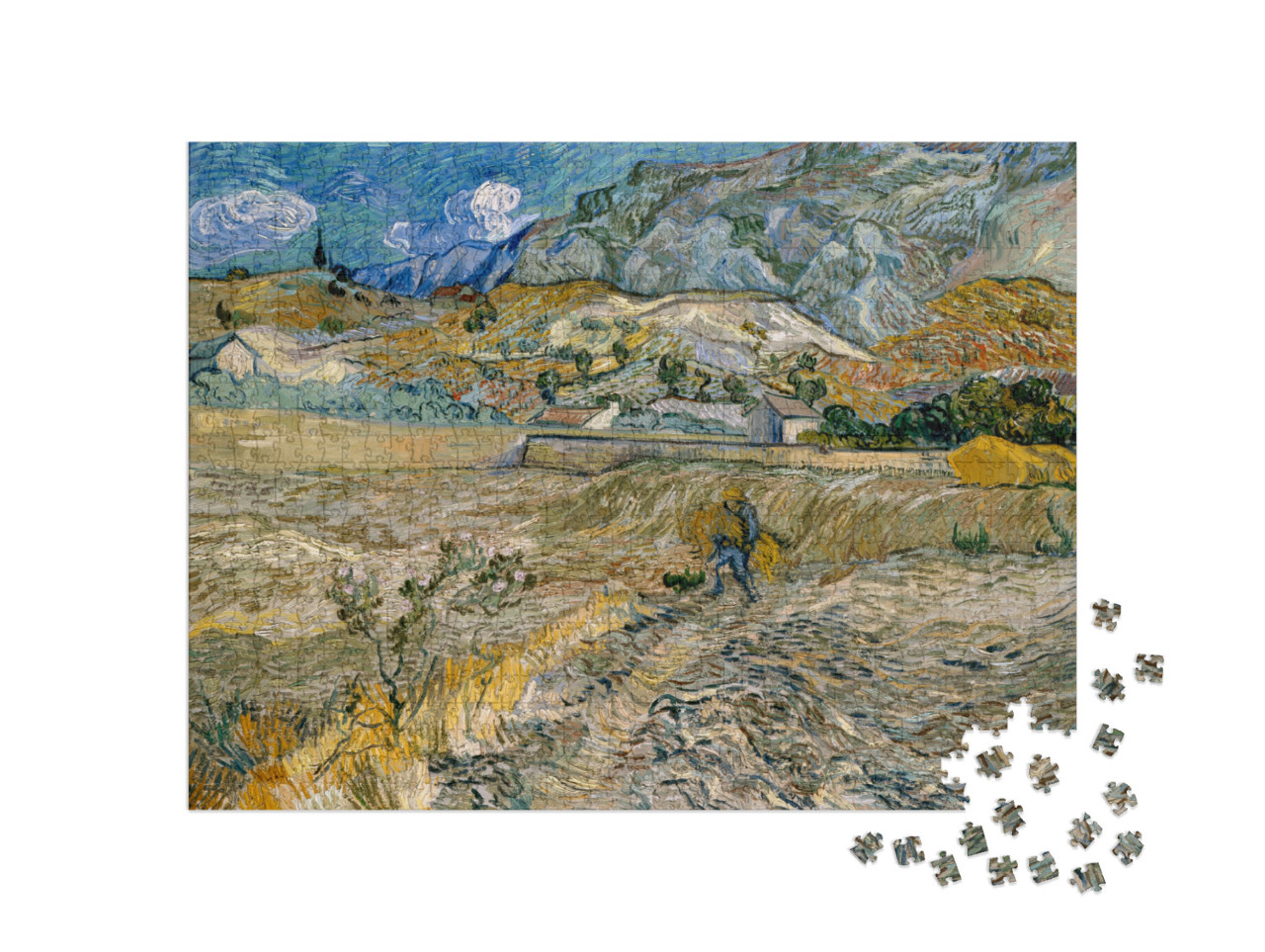 Puzzle 1000 Teile „Vincent van Gogh - Landschaft in Saint-Rémy“