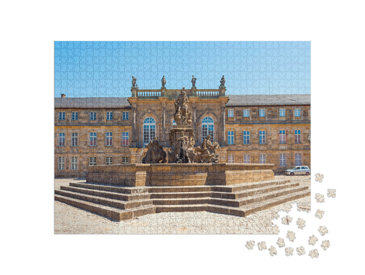 Puzzle 1000 Teile „Historischer Markgrafenbrunnen in Bayreuth, Deutschland“