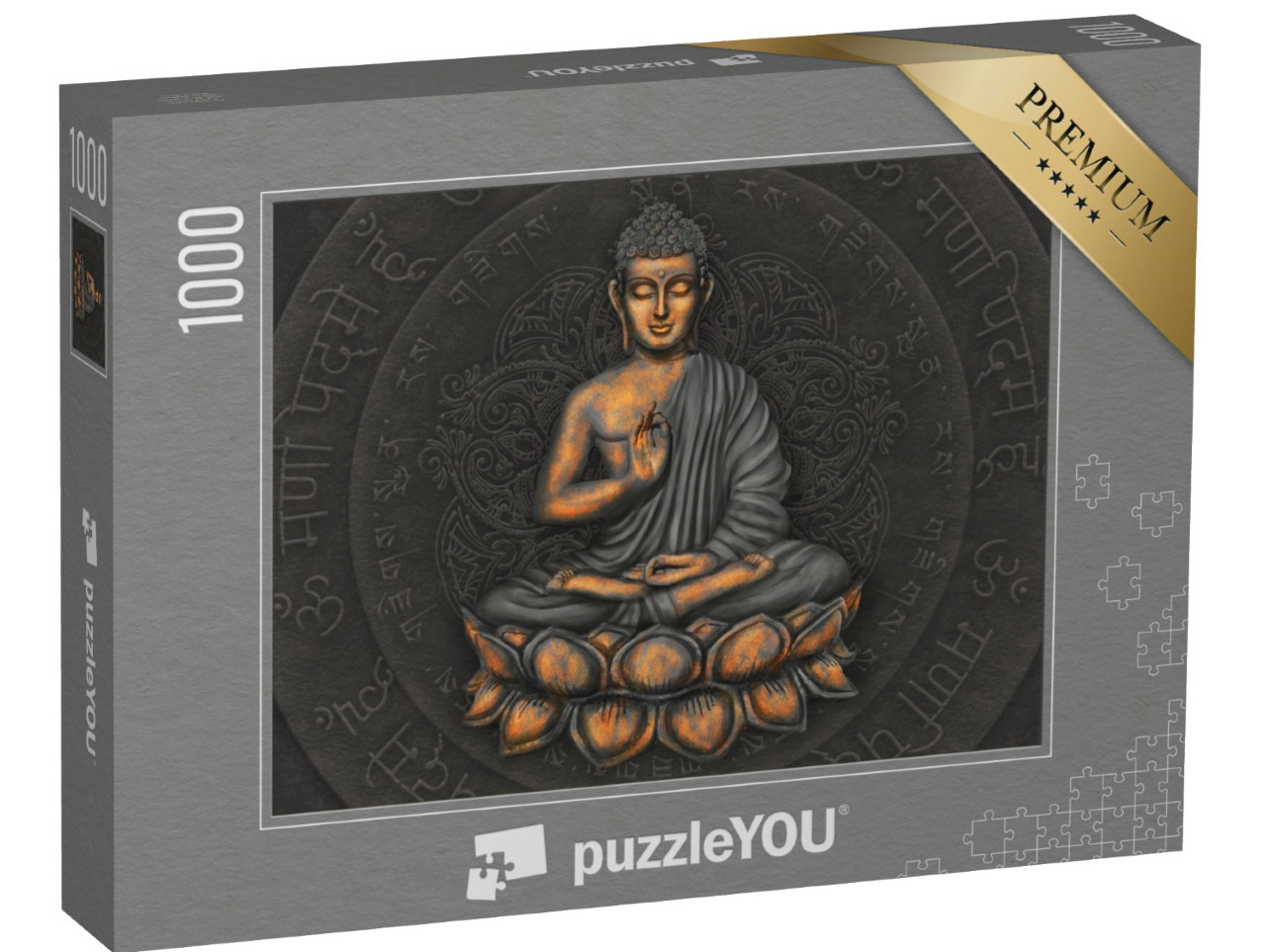 Puzzle 1000 Teile „Gautama Buddha vor dem Hintergrund des Mantras“