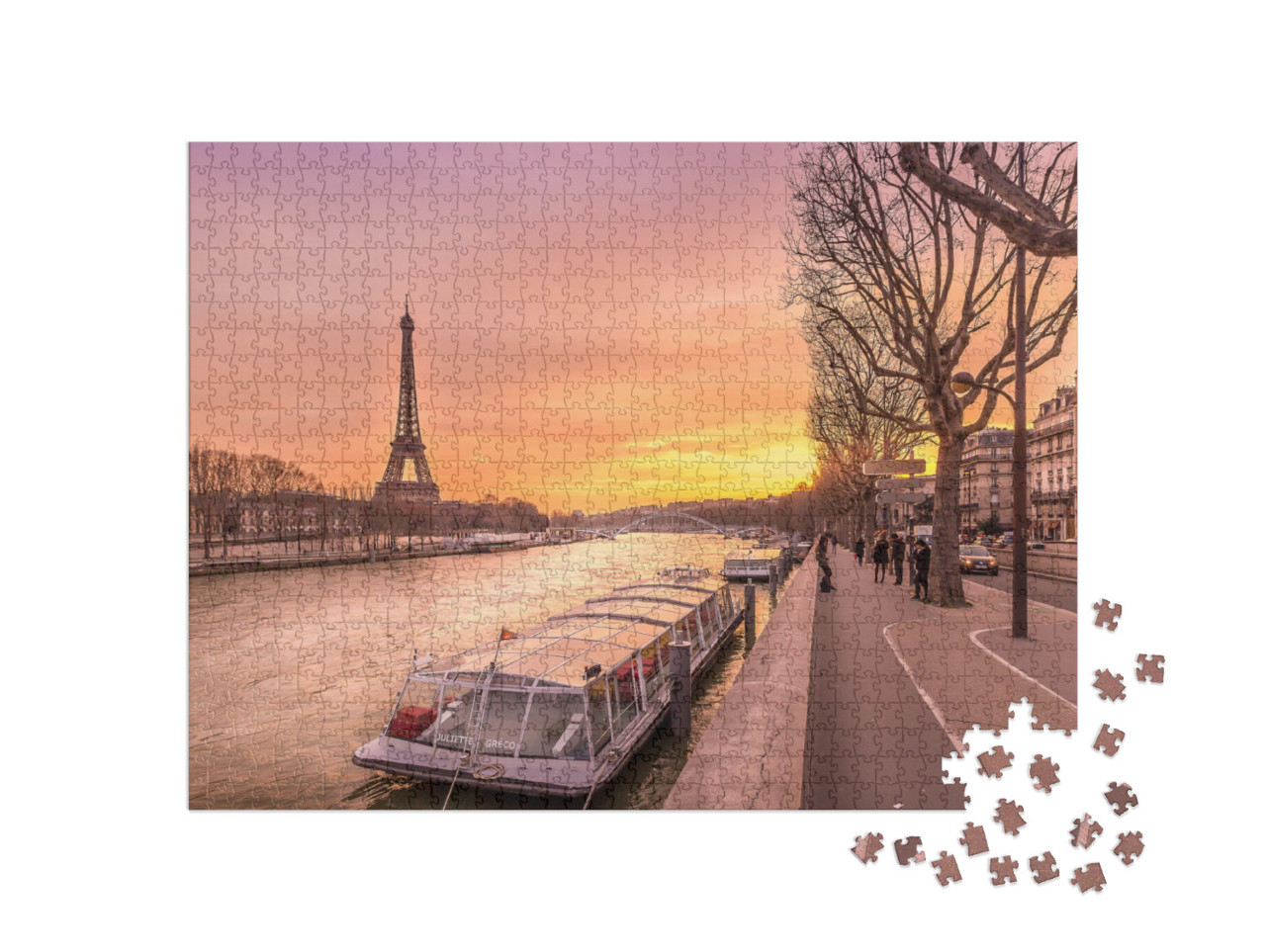 Puzzle 1000 Teile „Die Seine in Paris im bezaubernden Sonnenuntergang“