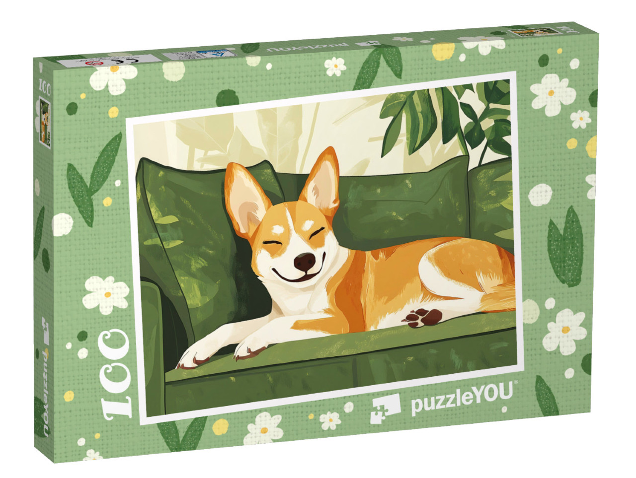 Puzzle 100 Teile „Hundeträume auf der Couch“