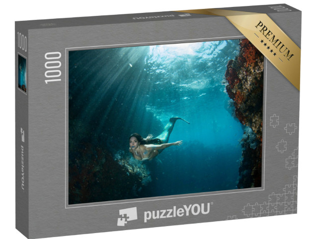Puzzle 1000 Teile „Meerjungfrau im tiefen Ozean“