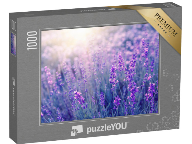 Puzzle 1000 Teile „Duftender Lavendel im Sonnenuntergang, Region Provence, Frankreich“