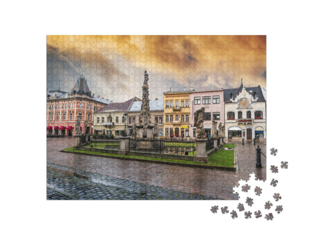Puzzle 1000 Teile „Die Pestsäule auf dem Marktplatz von Košice, Slowakei“