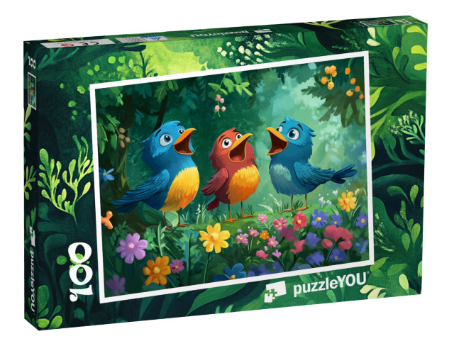 Puzzle 100 Teile „Heimat der bunten Vögel“