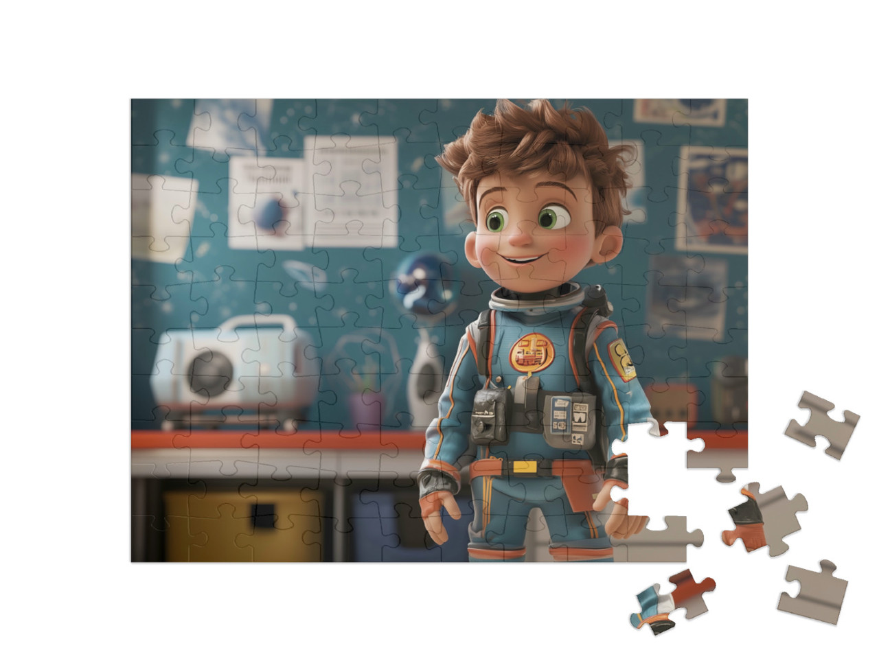 Puzzle 100 Teile „Max der Weltraumheld“