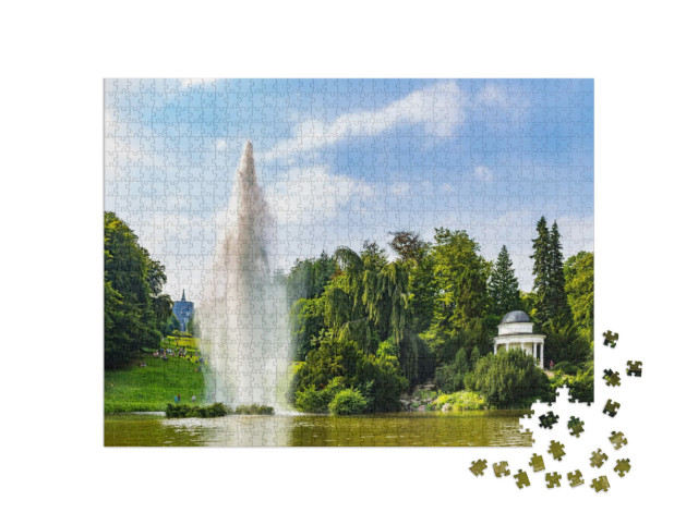 Puzzle 1000 Teile „Fontäne im Park Wilhelmshöhe, Kassel, Deutschland“