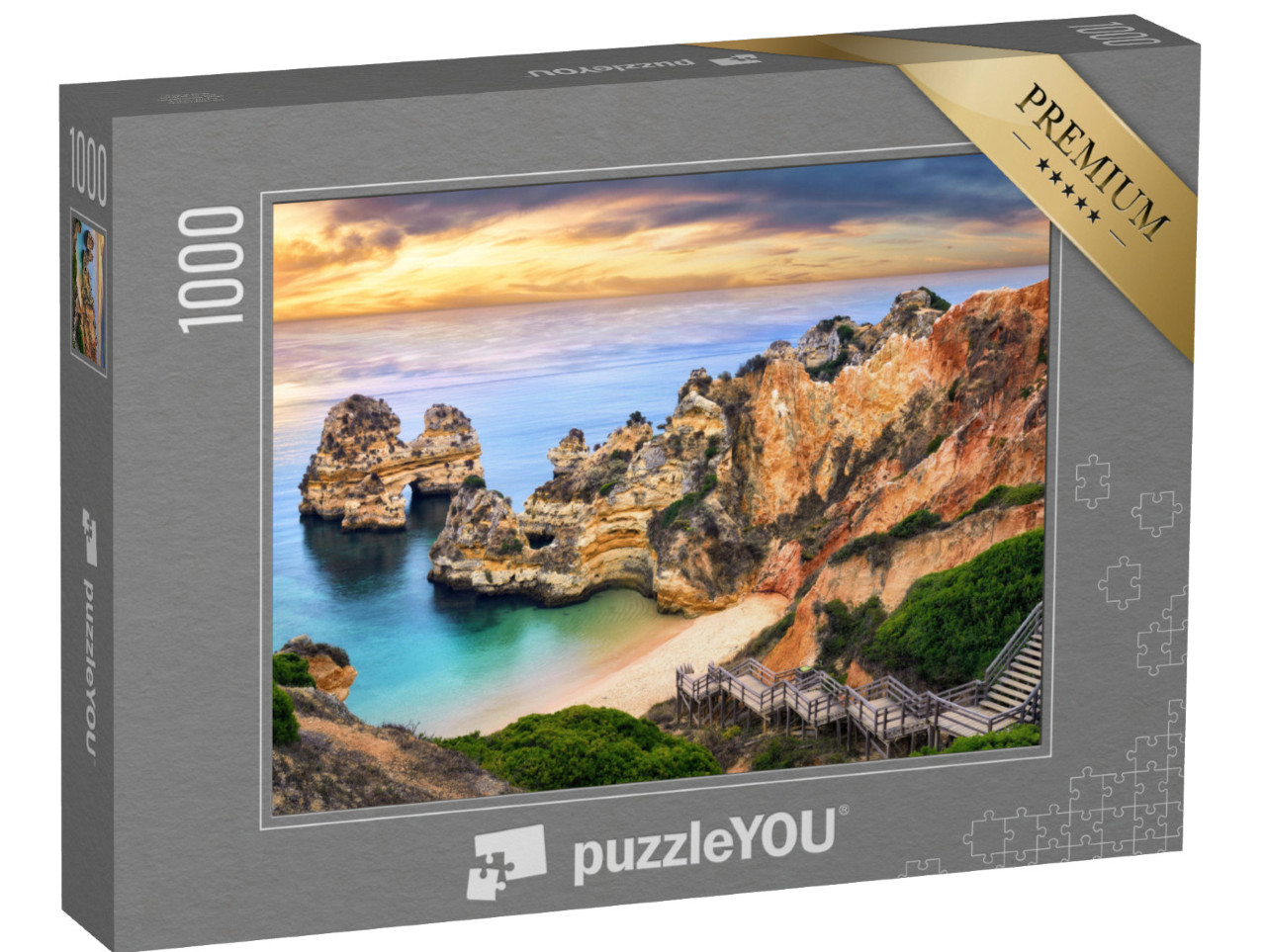 Puzzle 1000 Teile „Der wunderschöne Camilo-Strand in Lagos, Portugal“