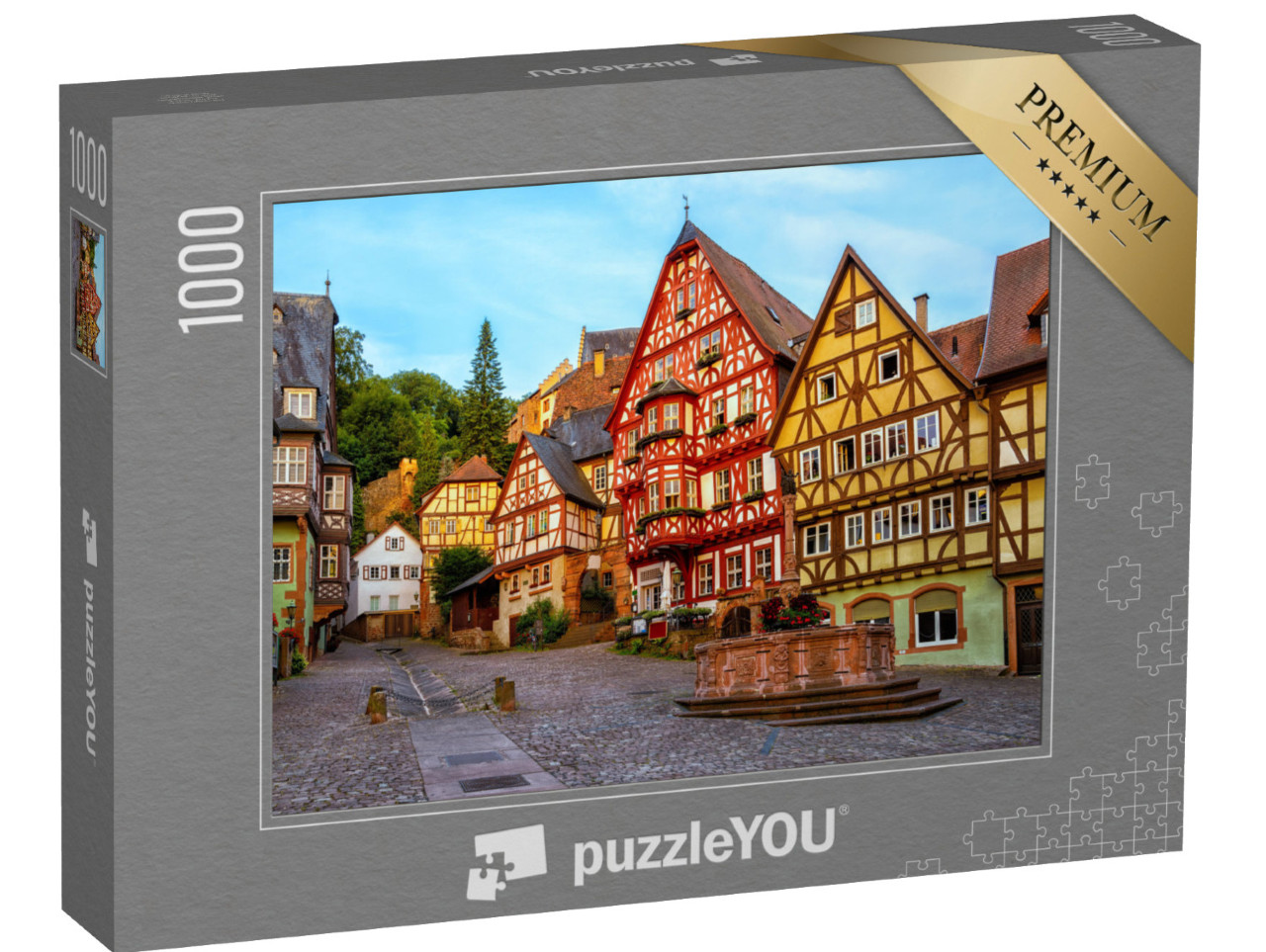 Puzzle 1000 Teile „Fachwerkhäuser der historischen Altstadt von Miltenberg, Bayern“