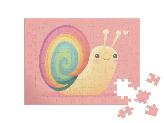 Puzzle 100 Teile „Die Schnecke, die den Regenbogen fand“