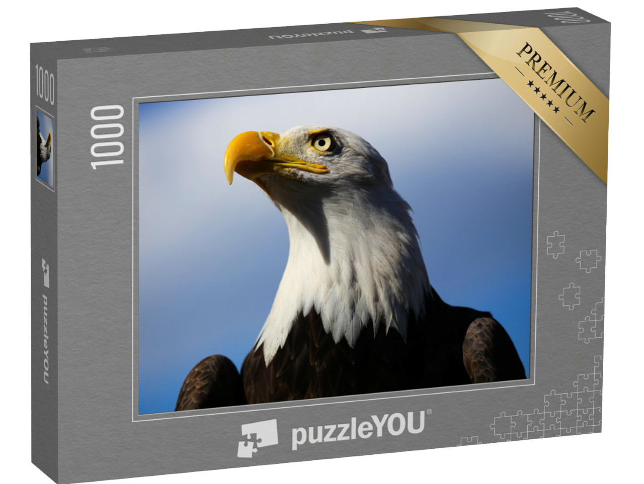 Puzzle 1000 Teile „Weißkopfseeadler mit blauem Himmel“