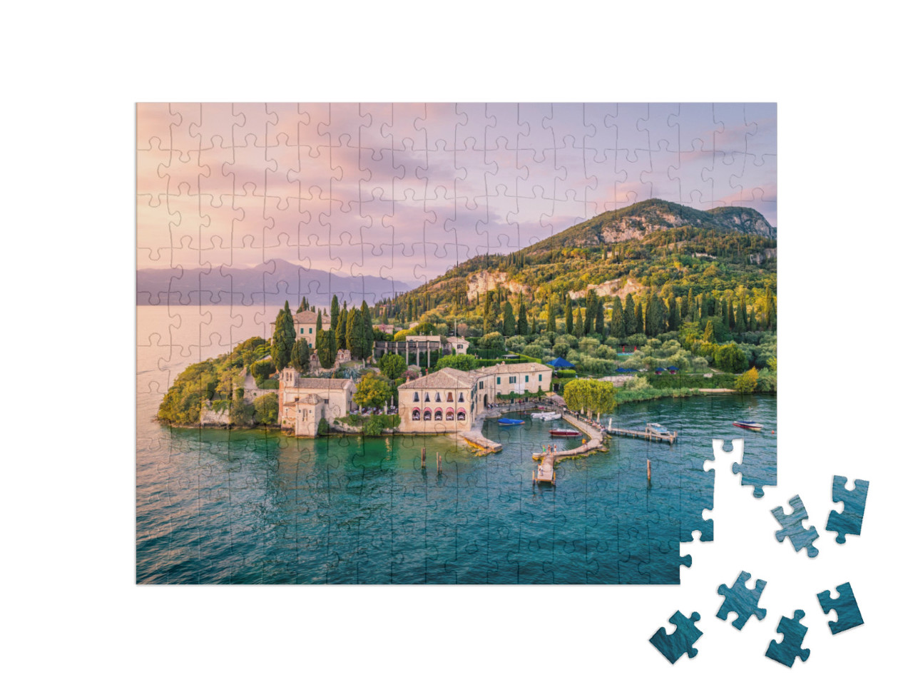 Puzzle 200 Teile „Punta San Vigilio am Gardasee, Italien“