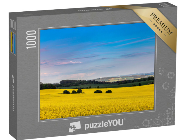 Puzzle 1000 Teile „Wunderschönes Rapsfeld im Nationalpark Hainich, Thüringen“