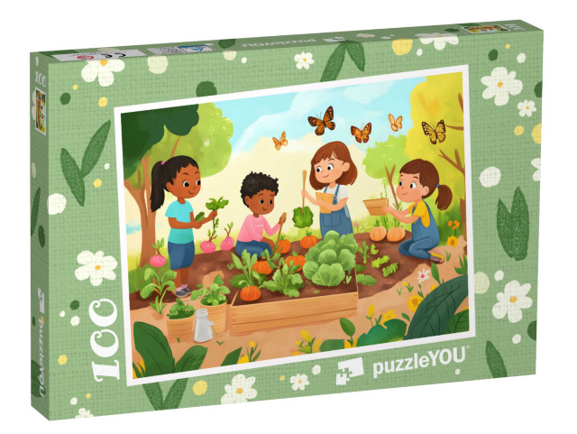 Puzzle 100 Teile „Die Entdeckung der wundersamen Gartenwelt“