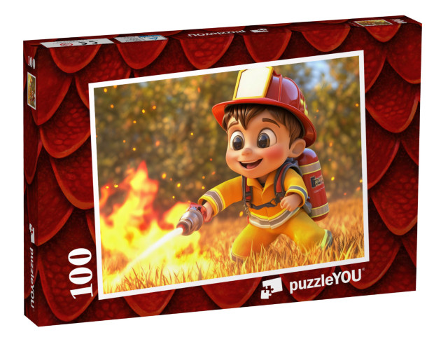 Puzzle 100 Teile „Der Brand auf dem Bauernhof“