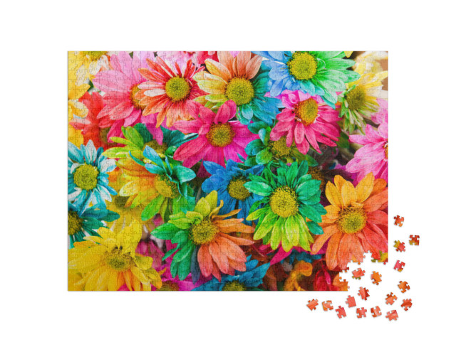 Puzzle 1000 Teile „Regenbogen-Gänseblümchen“