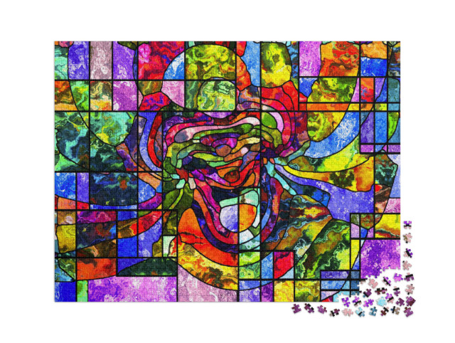 Puzzle 2000 Teile „Buntglas: Spiritualität, Fantasie, Kreativität und Kunst“