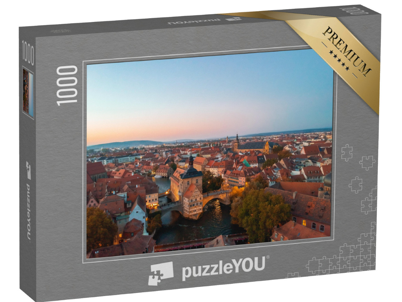 Puzzle 1000 Teile „Abend über Bamberg, Deutschland“