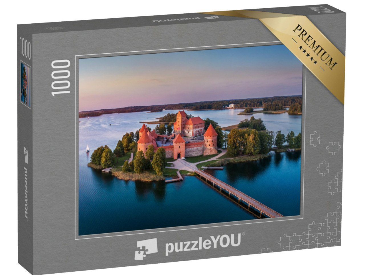 Puzzle 1000 Teile „Burg Trakai: mittelalterliche gotische Inselburg, Litauen“