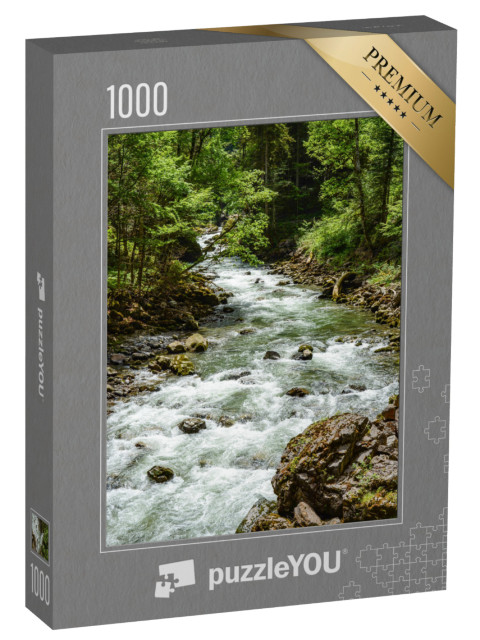 Puzzle 1000 Teile „Wildfluss in der Breitachklamm, Bayern, Deutschland“