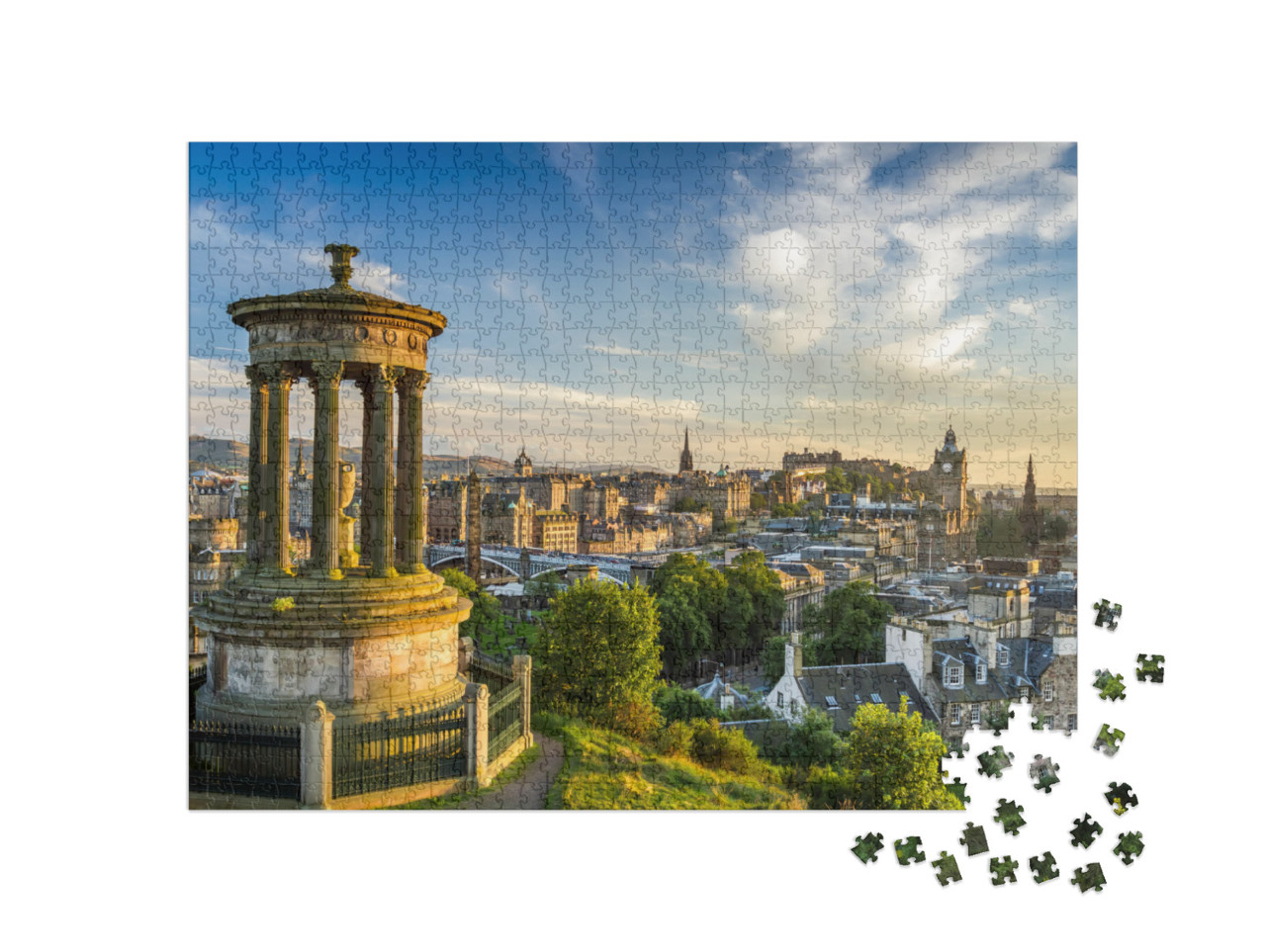 Puzzle 1000 Teile „Burg vom Calton Hill bei Sonnenuntergang“