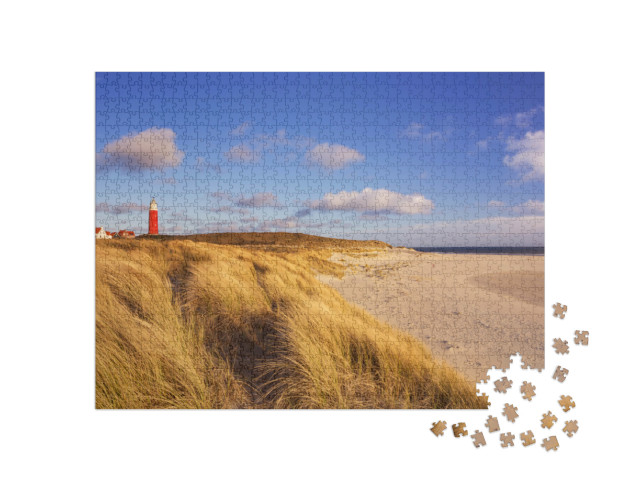 Puzzle 1000 Teile „Der Leuchtturm der Insel Texel in den Niederlanden“