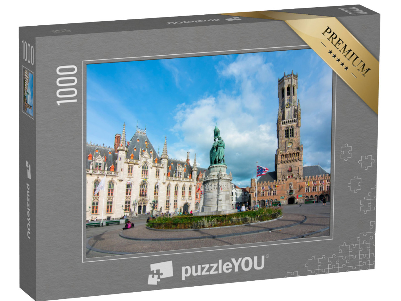 Puzzle 1000 Teile „Marktplatz und Belfort-Turm in Brügge, Belgien“