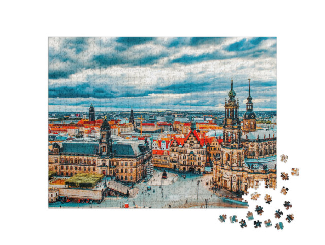 Puzzle 1000 Teile „Histoirisches Zentrum der Dresdner Altstadt“