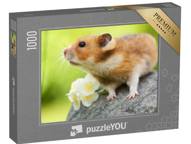 Puzzle 1000 Teile „Niedlicher Hamster auf einem Stein“