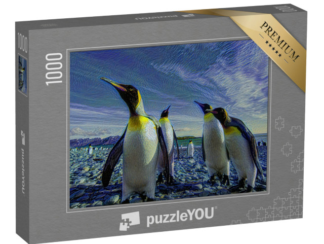 Puzzle 1000 Teile „im Kunst-Stil von van Gogh, Sternennacht - Sommer in der Antarktis - Puzzle-Kollektion Künstler & Gemälde“