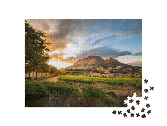 Puzzle 1000 Teile „Weinregion bei Stellenbosch mit Blick auf den Simonsberg, Südafrika“