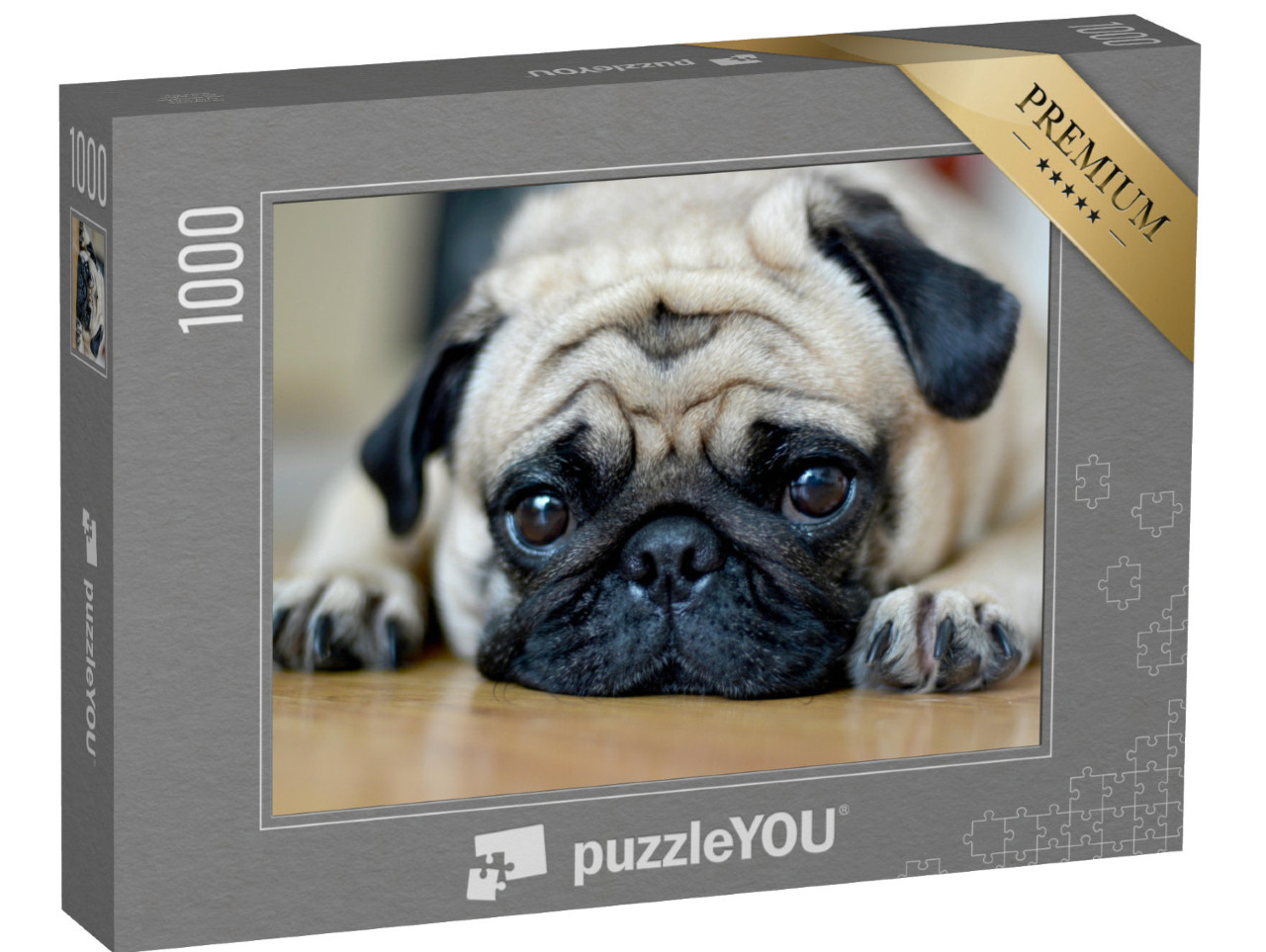 Puzzle 1000 Teile „Mops mit treuherzigem Blick“