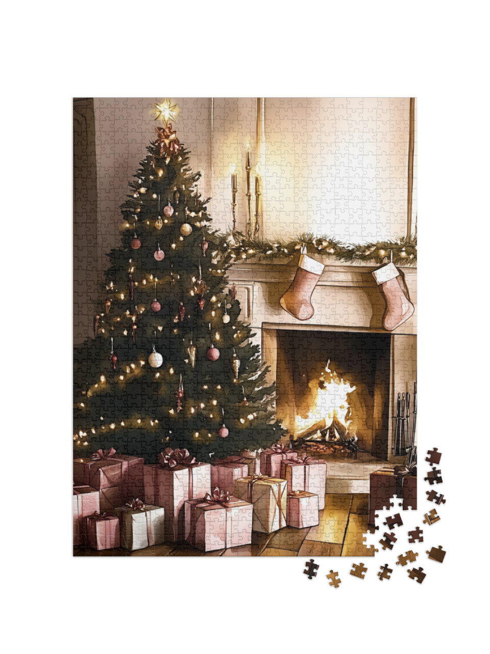 Puzzle 1000 Teile „Magischer Christbaum mit Geschenken“