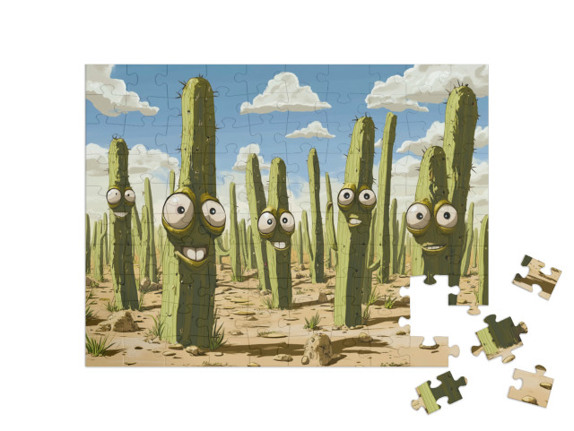 Puzzle 100 Teile „Die verrückte Kaktus-City“