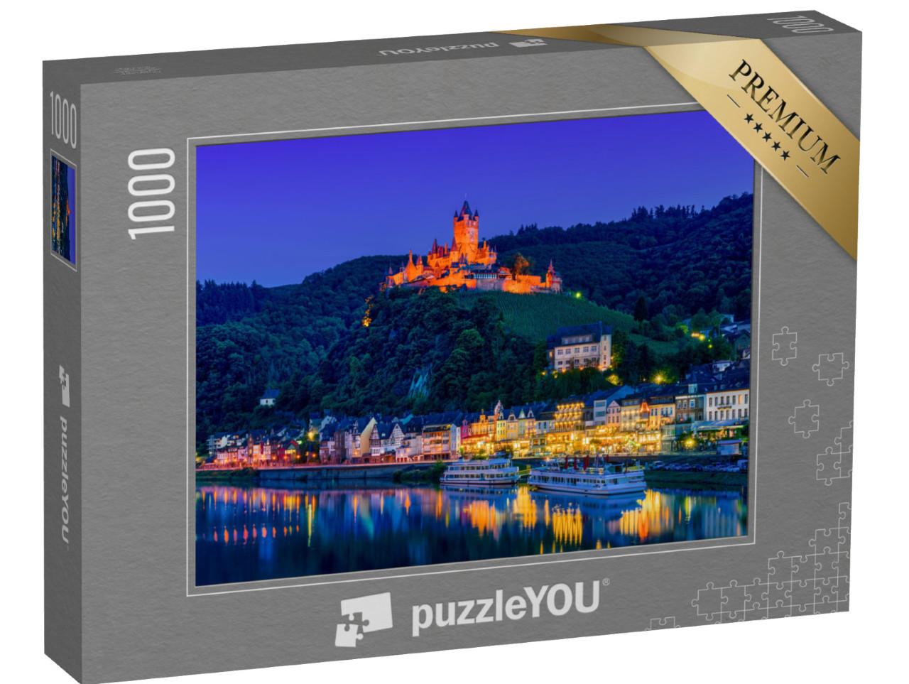 Puzzle 1000 Teile „Cochem, Deutschland, bei Nacht“