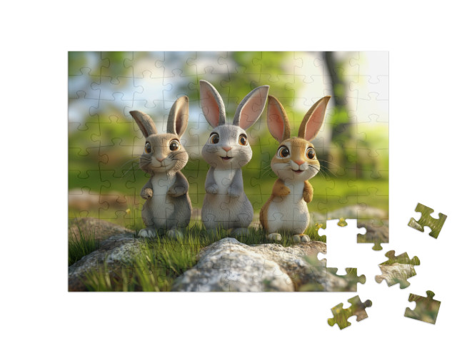 Puzzle 100 Teile „Der kleine Hase und die große Freundschaft“