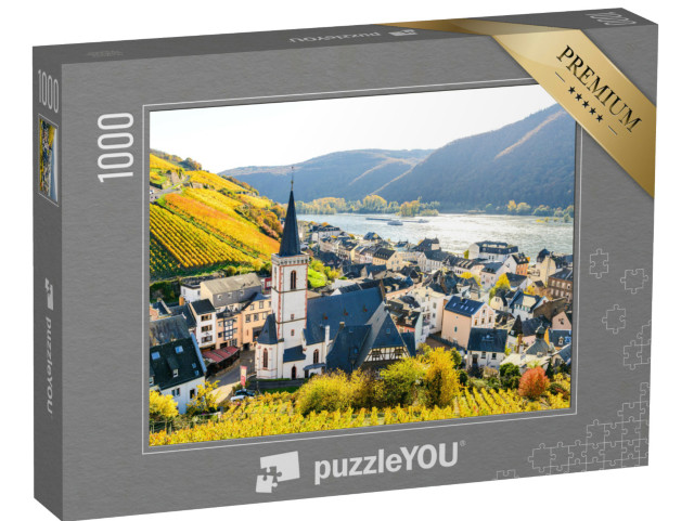 Puzzle 1000 Teile „Assmanshausen im bunten Herbst, Oberes Mittelrheintal, Hessen, Deutschland“