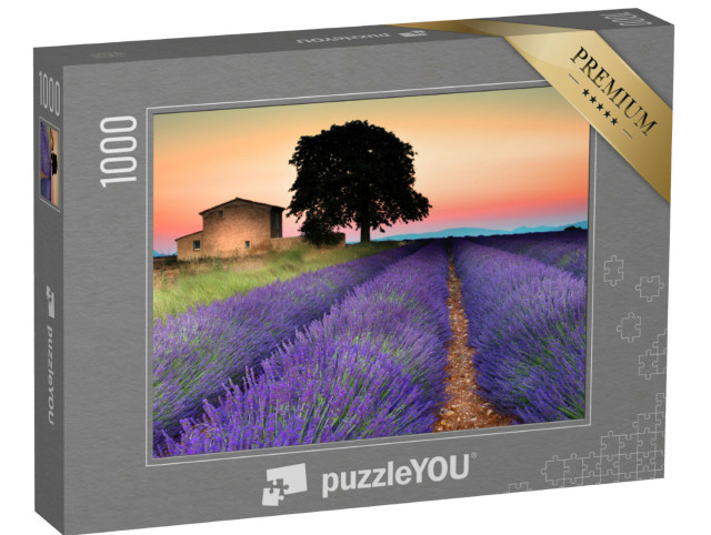 Puzzle 1000 Teile „Sonnenuntergang über der Provence, Frankreich“