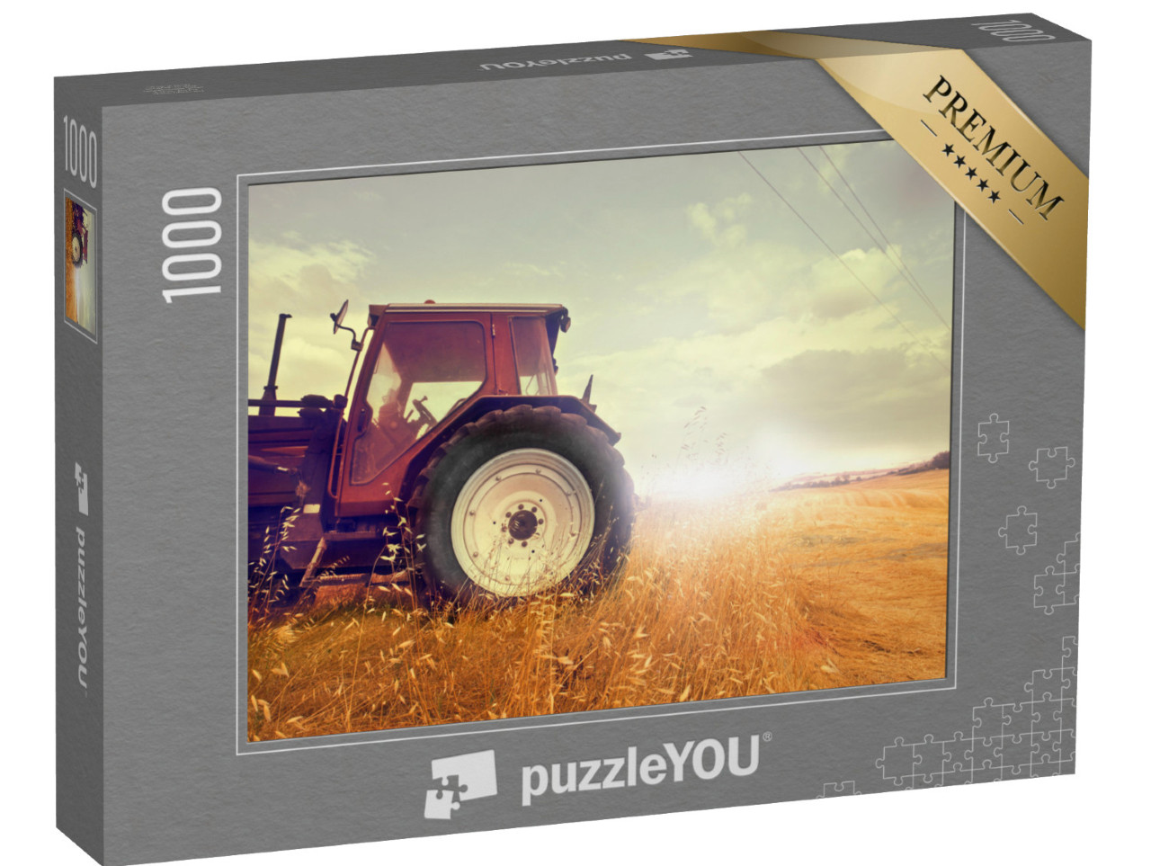 Puzzle 1000 Teile „Ein Traktor im Kornfeld“