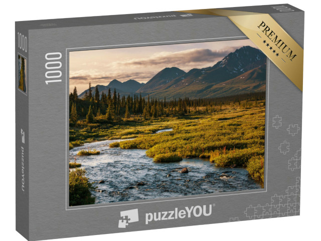 Puzzle 1000 Teile „Abendlicher See in der Tundra, Alaska“