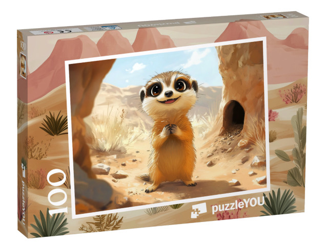 Puzzle 100 Teile „Hallöchen, ich bin Erdmännchen Schnuffi“
