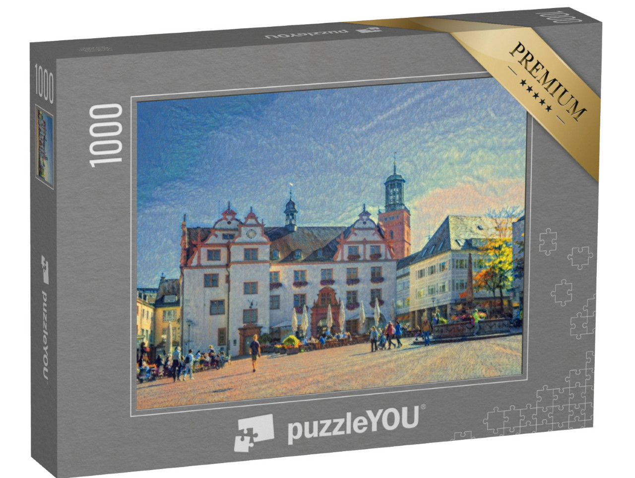 Puzzle 1000 Teile „im Stil von Paul-Cezanne - Altes Rathaus, Darmstadt, Deutschland - Puzzle-Kollektion Künstler & Gemälde“