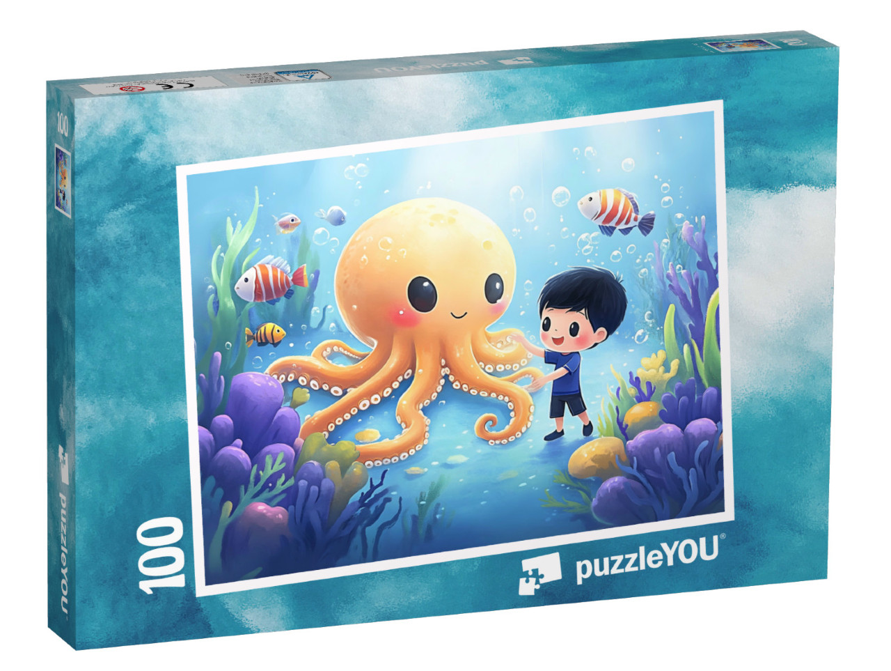 Puzzle 100 Teile „Unterwasserabenteuer mit Oktopus Ollie“