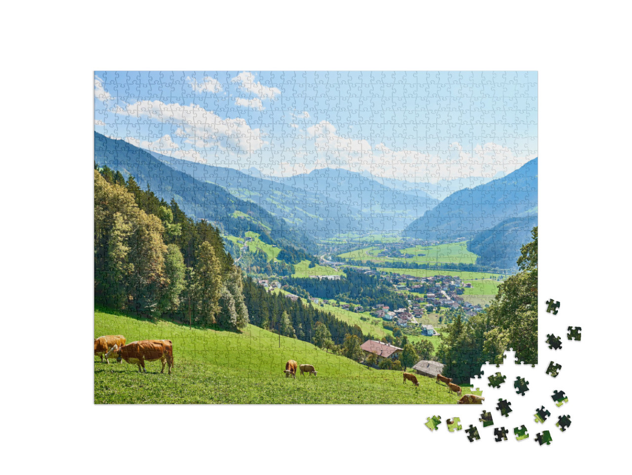 Puzzle 1000 Teile „Wunderschönes Zillertal in Tirol, Österreich“