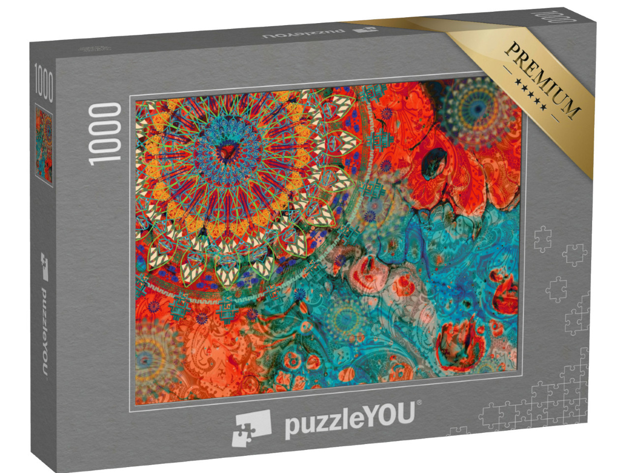 Puzzle 1000 Teile „Mandala-Vintage-Kunst in altem indischen und vedischen Design“