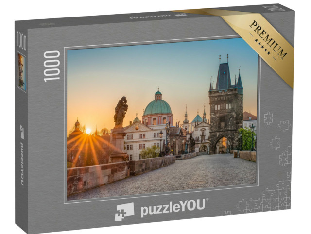 Puzzle 1000 Teile „Sonnenaufgangs über der Karlsbrücke in Prag, Tschechische Republik“