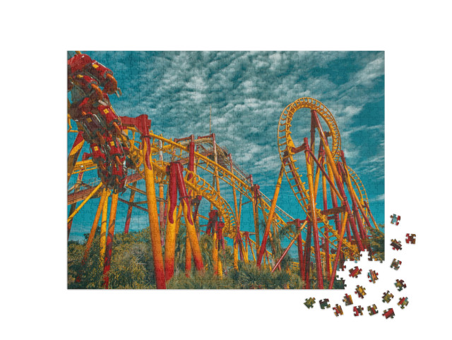 Puzzle 1000 Teile „Achterbahn: Beto Carrero World in Santa Catarina, Brasilien“